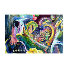 Load image into Gallery viewer, Blue Heart painting broken heart acrylic abstract Dawn Richerson Art 4x6