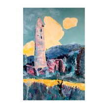 Load image into Gallery viewer, At Glendalough County Wicklow painting Soul of Ireland painting Dawn Richerson Irish monastery painting 4x6
