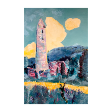 Load image into Gallery viewer, At Glendalough County Wicklow painting Soul of Ireland painting Dawn Richerson Irish monastery painting 4x6