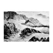Load image into Gallery viewer, Coastal Storm Wild Atlantic Way painting black and white Soul of Ireland storm at sea Dawn Richerson 4x6