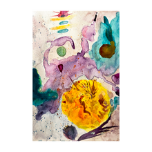 Load image into Gallery viewer, Cosmic Creators Otherworldly alien watercolor painting Dawn Richerson 4x6