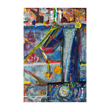 Load image into Gallery viewer, Does Anybody Really Know What Time It Is? Abstract Acrylic painting Dawn Richerson 4x6