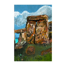 Load image into Gallery viewer, Stone and Sky - Prehistoric Rocks - Stonehenge painting - England painting - Dawn Richerson - 4x6