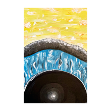 Load image into Gallery viewer, Tunnel painting abstract light at the end of the tunnel 4x6 card
