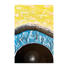 Load image into Gallery viewer, Tunnel painting abstract light at the end of the tunnel 4x6 card