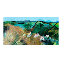 Load image into Gallery viewer, Fertile Field - Loughcrew painting - Ireland sheep painting by Dawn Richerson - 4x8