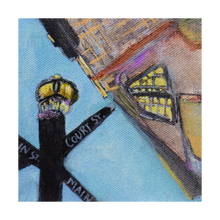 Load image into Gallery viewer, BEDFORD STREET SIGNS ☼ Heart of America Virginia Painting {Art Print} Virginia Artist Dawn Richerson 5x5