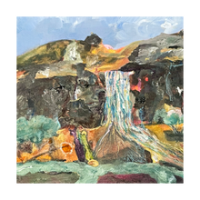 Load image into Gallery viewer, Memory's Flow Dingle Waterfall painting on memory - Irish landscape painting - Dawn Richerson 5x5