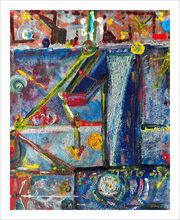 Load image into Gallery viewer, Does Anybody Really Know What Time It Is? Abstract Acrylic painting Dawn Richerson 8x10