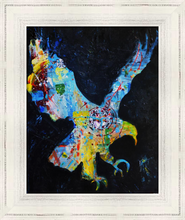 Load image into Gallery viewer, THE MESSENGER ☼ Spirited Life American Eagle Painting {Art Print} 8x19 bird of prey abstract acrylic painting by Virginia artist Dawn Richerson 8x10 framed