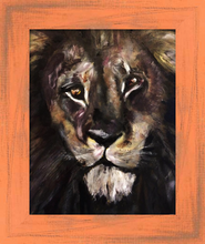 Load image into Gallery viewer, RETURN OF THE GOLDEN SON ☼ Spirited Life Lion Painting {Art Print} lion painting by Virginia artist Dawn Richerson 8x10 framed