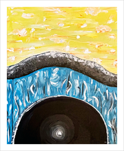 Load image into Gallery viewer, Tunnel painting abstract light at the end of the tunnel 8x10