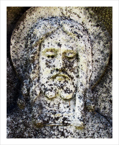 Age to Age - Jesus Stone Cemetery Sculpture Photograph Dawn Richerson 8x10 Ireland cemetery photo Jesus Christ