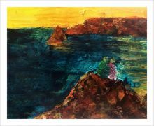 Load image into Gallery viewer, AGDE {Music of the Morning} ☼ Soul of France & Magdalen Painting {Art Print} Faithscapes painting by Virginia artist Dawn Richerson South of France coastal painting 8x10