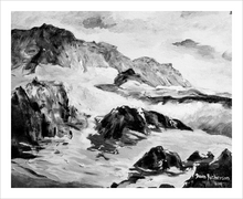 Load image into Gallery viewer, Coastal Storm Wild Atlantic Way painting black and white Soul of Ireland storm at sea Dawn Richerson 8x10