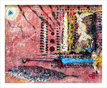 Load image into Gallery viewer, Heaven's Blue Heart Dawn Richerson All She Could Not Say Series painting 8x10
