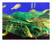 Load image into Gallery viewer, HER RETREAT TO WILDNESS ☼ Magdalen Painting {Art Print} Faithscapes painting South of France mountains by artist Dawn Richerson 8x10