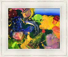 Load image into Gallery viewer, Hat Party colorful abstract painting by Dawn Richerson 8x10 framed