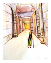 Load image into Gallery viewer, Hollowed in the Hallowed Halls ☼ Magdalen Painting {Art Print} Art Print Faithscapes Painting Magdalen Egypt Alexandria Mystery School Dawn Richerson 8x10
