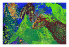 Load image into Gallery viewer, All the Mishmashed Stories Magdalen painting horses sainte buame soul of france painting by Virginia artist Dawn Richerson 8x12