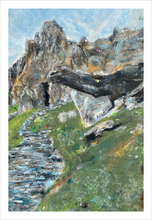 Load image into Gallery viewer, Watchers of the Holy Isle Skellig Michael Pastel Painting Soul of Ireland painting mythical Ireland 8x12