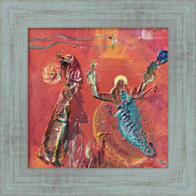 Load image into Gallery viewer, BORN OF FIRE ☼ Heart of America Spirit of the Southwest Painting {Art Print} by Virginia artist Dawn Richerson 8x8 framed