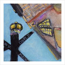 Load image into Gallery viewer, BEDFORD STREET SIGNS ☼ Heart of America Virginia Painting {Art Print} Virginia Artist Dawn Richerson 8x8