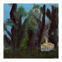 Load image into Gallery viewer, MIST OF THE MORNING MEADOW ☼ Heart of America Virginia / Parkway Perspectives {Art Print} Nature Painting of the Blue Ridge Parkway by Virginia artist Dawn Richerson 8x8