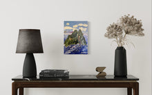 Load image into Gallery viewer, Holy Mountain Skellig Michael Soul of Ireland painting Dawn Richerson in Situ Living Room Table
