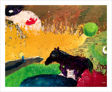 Load image into Gallery viewer, THE DONKEY'S DREAM ☼ Spirited Life Painting {Art Print} donkey painting by Virginia artist Dawn Richerson children's room art 8x10