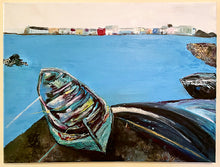 Load image into Gallery viewer, The Green Boat - Galway Bay Painting - Ireland painting by Dawn Richerson 
