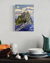 Load image into Gallery viewer, Holy Mountain Skellig Michael Soul of Ireland painting Dawn Richerson in Situ Dining