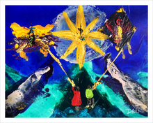 Load image into Gallery viewer, SECOND BIRTH ☼ Spirited Life Painting {Art Print} joys of childhood painting let's go fly a kite painting for children's room by Virginia artist Dawn Richerson 11x14