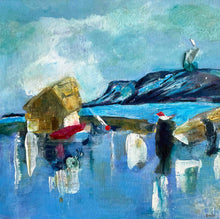 Load image into Gallery viewer, Silver Serene painting of Ben Bulben and Sligo Bay - Dawn Richerson Ireland painting