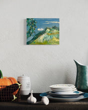 Load image into Gallery viewer, Skydance Sligo Mountains Mythical Ireland painting spring painting in situ 2