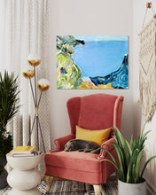 Load image into Gallery viewer, The Dragon&#39;s Tale Ireland Painting In Situ Living Room Chair
