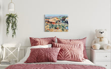 Load image into Gallery viewer, What Happened Here - County Donegal Painting - Ireland painting by Dawn Richerson in situ Bedroom
