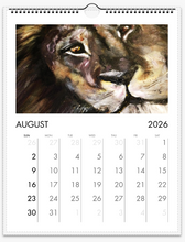 Load image into Gallery viewer, 2026 Animal Calendar - Animal Paintings Dawn Richerson Art August Lion painting
