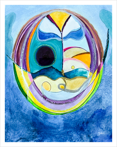 FIRMAMENT There Rose a Second Sea ☼ Curvature & Creation Watercolor {Art Print} 11x14