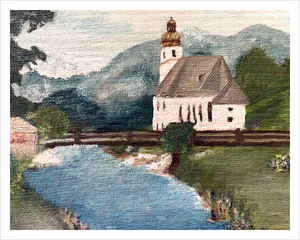 BAVARIAN CHURCH ☼ Soul of Germany Painting 11x14