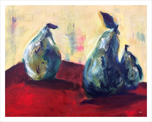 FORESHADOWING {3 Pears & the Truth} ☼ It's Still Life! Painting {Art Print} 11x14