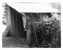 Load image into Gallery viewer, Life at the Barn photograph Blue Ridge Parkway black and white photo 11x14
