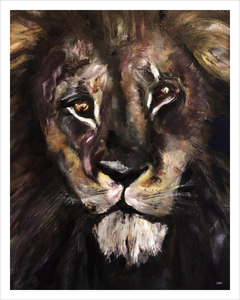 RETURN OF THE GOLDEN SON ☼ Spirited Life Lion Painting {Art Print} lion painting by Virginia artist Dawn Richerson 11x14