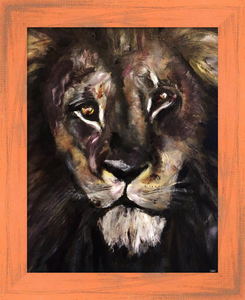 RETURN OF THE GOLDEN SON ☼ Spirited Life Lion Painting {Art Print} lion painting by Virginia artist Dawn Richerson 11x14 framed