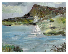 Load image into Gallery viewer, Sligo Bay BOAT &amp; BEN BULBEN ☼ Soul of Ireland Painting {Art Print} Dawn Richerson 11x14
