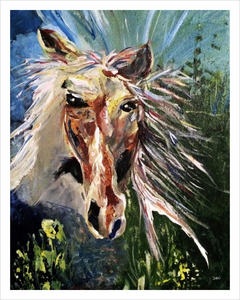 SPIRITED ☼ Heart of America Kentucky Horse Painting {Art Print} by Virginia artist Dawn Richerson 11x14