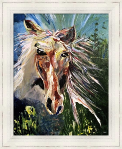 SPIRITED ☼ Heart of America Kentucky Horse Painting {Art Print} by Virginia artist Dawn Richerson 11x14