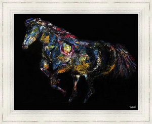 AS WITH A VOICE OF THUNDER ☼ Spirited Life Kentucky Horse Painting {Art Print} by Virginia artist Dawn Richerson 11x14 framed