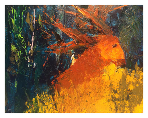 GENTLE GUARDIAN ☼ Soul of France & Magdalen Deer Painting {Art Print} by Virginia artist Dawn Richerson 11x14