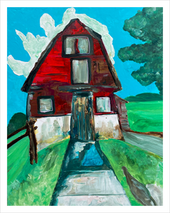 Mother of Liberty painting - Falling Creek Park barn - Bedford Virginia barn - Dawn Richerson - 11x14
